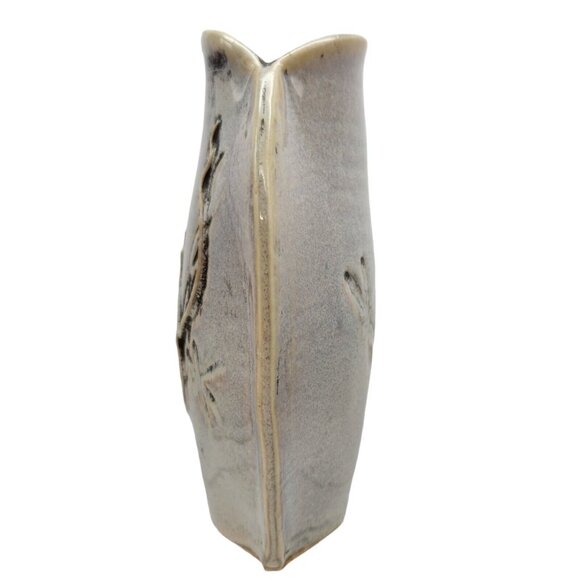 Priscilla Fursdon Vase Signed FP Dragonflies Blue Cream Black 6.25 in High - Picture 3 of 8